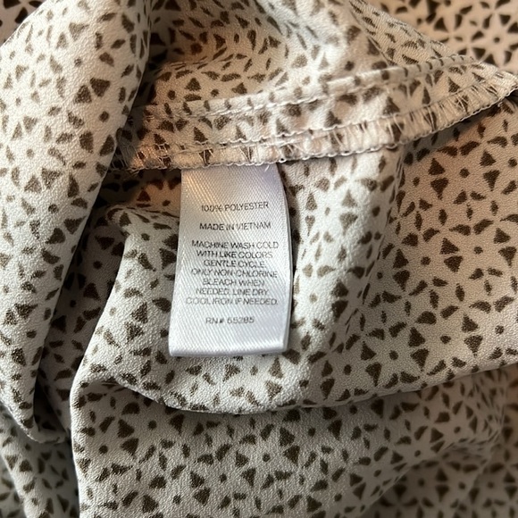 Express Geometric Print Button Front Shirt Dress in Brown & White Size Small - Picture 6 of 6